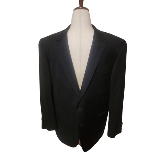 Joseph Abboud Men's Black Suit Jacket Size 46R 100% Wool - Picture 1 of 11